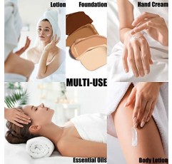 Lil Ray 1온스 리필형 에어리스 펌프병, 빈 여행용 로션 용기, 리퀴드 파운데이션용 플라스틱 화장품 디스펜서, 로션, 에센셜 오일, 샴푸(12개, 라이트 골드)