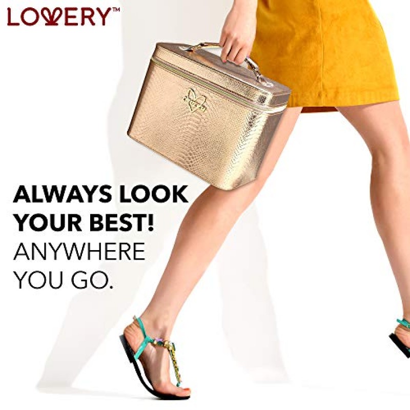 그녀를 위한 생일 선물, 럭셔리 목욕 및 바디 선물 바구니 - 30개 세트, 핑크 자몽 홈 스파 & 메이크업 세트 - 화장품 연필, 립밤, 로션, 향수, 로즈 골드 가죽 화장품 가방 등