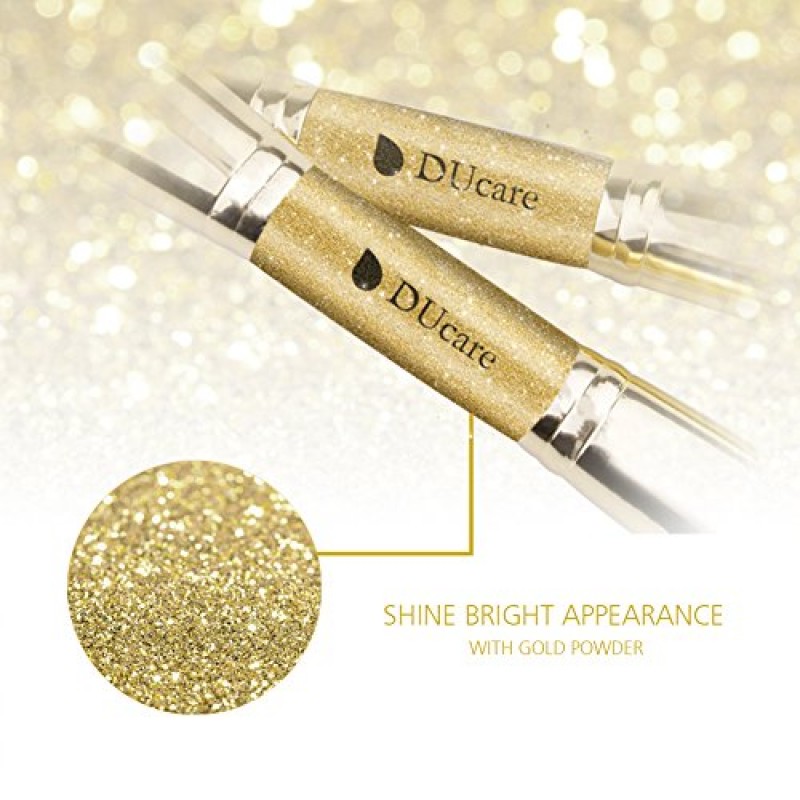 DUcare 메이크업 브러쉬 듀오 엔드 파운데이션 파우더 버퍼 및 컨투어 브러쉬 합성 화장품 도구 2Pcs