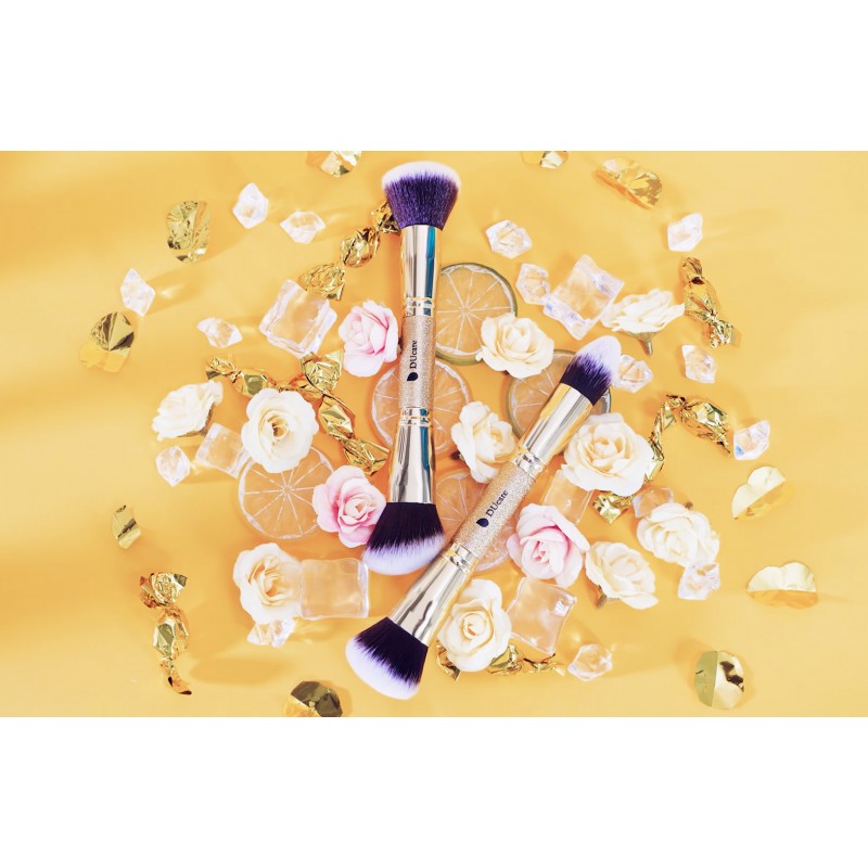 DUcare 메이크업 브러쉬 듀오 엔드 파운데이션 파우더 버퍼 및 컨투어 브러쉬 합성 화장품 도구 2Pcs