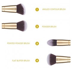 DUcare 메이크업 브러쉬 듀오 엔드 파운데이션 파우더 버퍼 및 컨투어 브러쉬 합성 화장품 도구 2Pcs