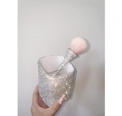 TISHAA 블링 눈부신 라인스톤 스파클 다이아몬드 럭셔리 크리스탈 블링 메이크업 브러쉬 홀더, 정리함(화이트)