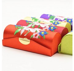 MIAO JIN 12PCS 거울이 달린 립스틱 케이스 립스틱 케이스 보관 케이스 미니 휴대용 자수 쥬얼리 케이스 화장품 케이스 (임의의 색상)