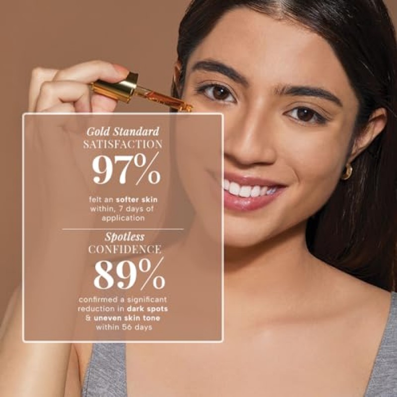 24K 골드 래디언스 뷰티 부스팅 페이스 엘릭서, 빛나는 피부를 위한 로즈힙, 사프란, 올리브 오일의 유기농 혼합 페이스 세럼, 메이크업 전 프라이머, 골든 글로우 | 0.51 Fl Oz - RAS 럭셔리 오일