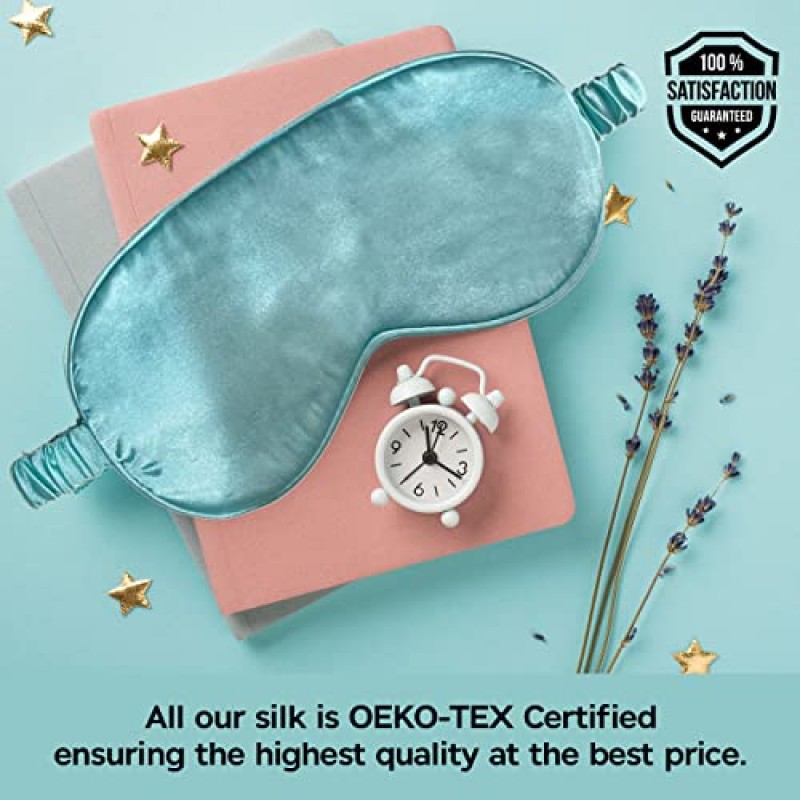 르 럭스 실크 슬립 마스크 (럭셔리 실크 슬립 마스크, 100% 리얼 천연 퓨어 실크로 제작) 아이 - 아이 커버 - 아이 마스크 - 안티 에이징 - 스킨 케어 - 울트라 소프트 - 가볍고 편안한 (크레페 핑크)