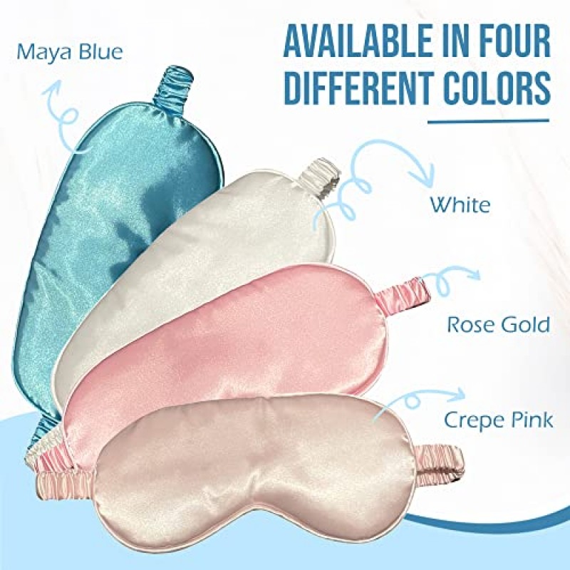 르 럭스 실크 슬립 마스크 (럭셔리 실크 슬립 마스크, 100% 리얼 천연 퓨어 실크로 제작) 아이 - 아이 커버 - 아이 마스크 - 안티 에이징 - 스킨 케어 - 울트라 소프트 - 가볍고 편안한 (크레페 핑크)