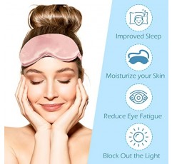 르 럭스 실크 슬립 마스크 (럭셔리 실크 슬립 마스크, 100% 리얼 천연 퓨어 실크로 제작) 아이 - 아이 커버 - 아이 마스크 - 안티 에이징 - 스킨 케어 - 울트라 소프트 - 가볍고 편안한 (크레페 핑크)