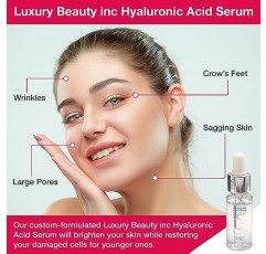 Luxury Beauty Inc 4D 히알루론산 페이셜 세럼 15ml: 노화 방지 모이스처라이저 및 스킨 케어 솔루션 눈밑 지방, 다크 스팟 및 잔주름을 줄이고 처진 피부 퍼밍 주름을 강화합니다