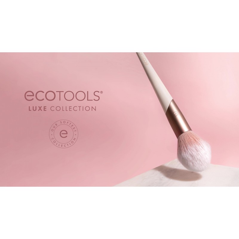 EcoTools Luxe Natural Elegance 프로페셔널 페이스 메이크업 & 파운데이션 브러쉬 세트, 페이스, 치크, 아이 메이크업용 프리미엄 브러쉬 키트, 합성 메이크업 브러쉬, 비건 & 동물 실험을 하지 않은, 5피스 세트