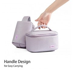 MIRASON 메이크업 가방 3개 세트 여성용 귀여운 화장품 여행 가방 주최자 파우치 세트 PU 가죽 방수 세면용품 가방 3개 세트, 라이트 퍼플