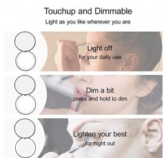 Milishow 소형 거울(LED 조명 포함),1x/10x 충전식 충전식 거울,지갑용 밝기 조절이 가능한 여행용 거울,핸드백,주머니,휴대용 양면 화장 거울… (블랙+핑크 2팩-충전식)