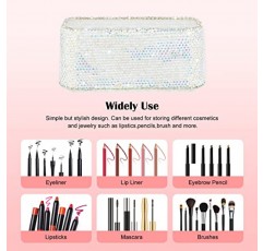 KEYPOWER 메이크업 뷰티 브러쉬 슬림 핸들용 크리스탈 럭셔리 정리함 블링 | 26공간 화장품 보관 디스플레이 용기 (AB컬러) (순수수제)