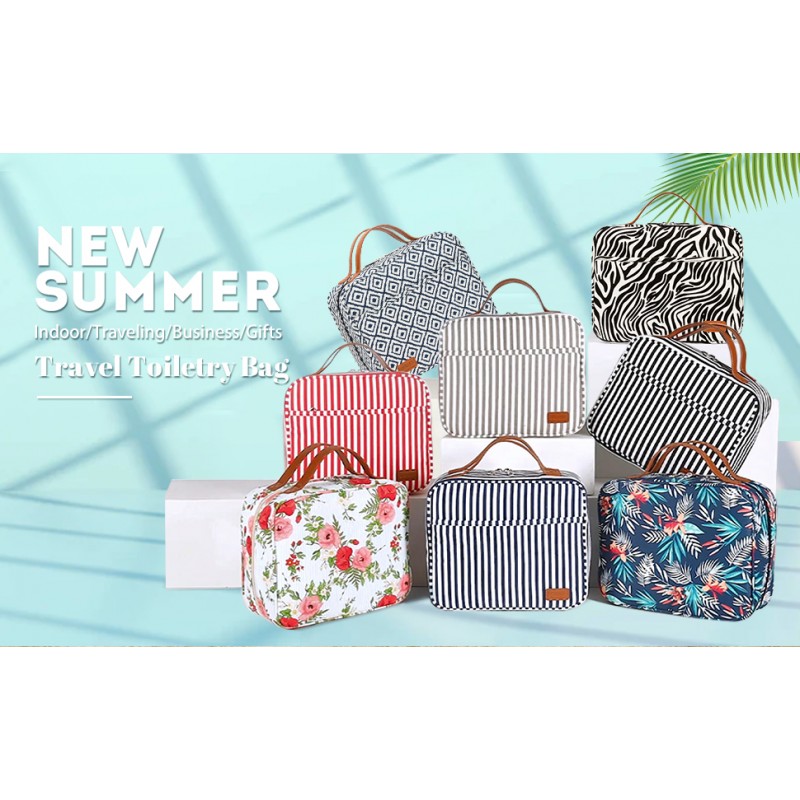 Bosidu 교수형 여행 세면 용품 가방, 4 개의 구획 및 1 개의 견고한 후크가있는 여성용 대용량 화장품 여행 세면 용품 주최자, 여행/매일 사용/크리스마스에 적합