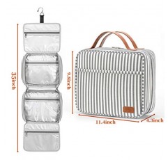 Bosidu 교수형 여행 세면 용품 가방, 4 개의 구획 및 1 개의 견고한 후크가있는 여성용 대용량 화장품 여행 세면 용품 주최자, 여행/매일 사용/크리스마스에 적합