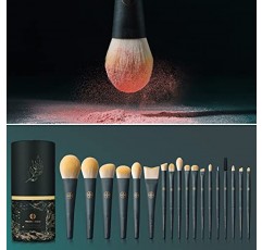 EIGSHOW 메이크업 브러쉬 18pcs 전문 메이크업 브러쉬 여행용 세트, 에코 실린더 2컵 홀더 포함, 프리미엄 합성 파운데이션 파우더 컨실러 블러쉬 블렌딩 아이 립 브러쉬 키트 - 잔인 행위 무료