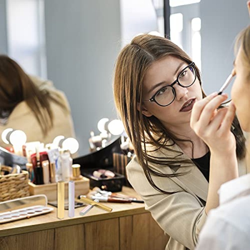 VIDELLY 100 조각 빈 립글로스 포장 상자 접이식 골드 홀로그램 아이 라이너 상자 트위스트 펜 포장 상자 큐티클 오일 펜 포장 DIY 메이크업 샘플 럭셔리 홀더 포장 보관, 2 색