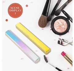 VIDELLY 100 조각 빈 립글로스 포장 상자 접이식 골드 홀로그램 아이 라이너 상자 트위스트 펜 포장 상자 큐티클 오일 펜 포장 DIY 메이크업 샘플 럭셔리 홀더 포장 보관, 2 색