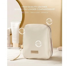 Y.duck 화이트 메이크업 가방 작고 귀여운 메이크업 정리함, 지갑용 대용량 미적 화장품 파우치, 스킨케어 가방 - 여성용 완벽한 메이크업 가방