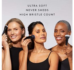 LAURA GELLER NEW YORK 나무 손잡이가 있는 미드나잇 블랙 파운데이션 메이크업 브러쉬 - 파운데이션, 컨실러, 블러셔와 함께 사용 가능 - 리퀴드, 크림 또는 파우더 메이크업 적용 및 블렌딩용