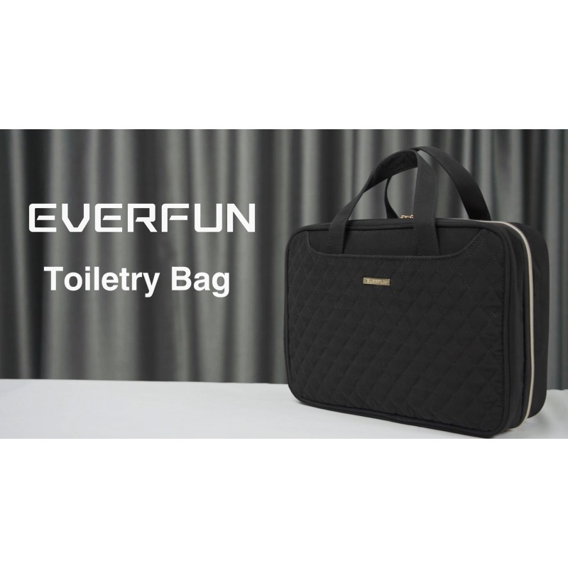 Everfun 걸이형 여행용 세면용품 가방 누액 방지 구획 메이크업 화장품 주최자 Dopp 키트 여행용 액세서리 필수품으로 여행하는 여성을 위한 가방