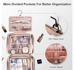 Everfun 걸이형 여행용 세면용품 가방 누액 방지 구획 메이크업 화장품 주최자 Dopp 키트 여행용 액세서리 필수품으로 여행하는 여성을 위한 가방