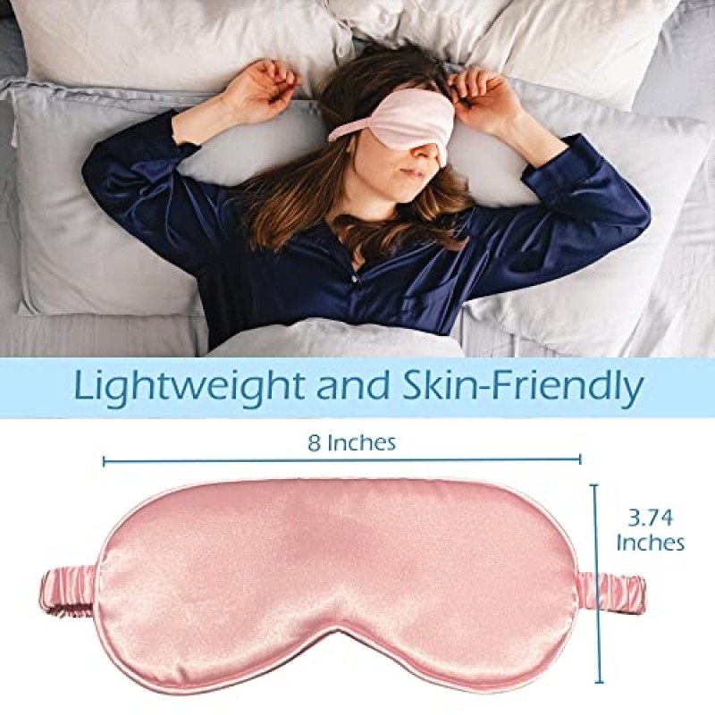 르 럭스 실크 슬립 마스크 (럭셔리 실크 슬립 마스크, 100% 리얼 천연 퓨어 실크로 제작) 아이 - 아이 커버 - 아이 마스크 - 안티 에이징 - 스킨 케어 - 울트라 소프트 - 가볍고 편안한 (블루)