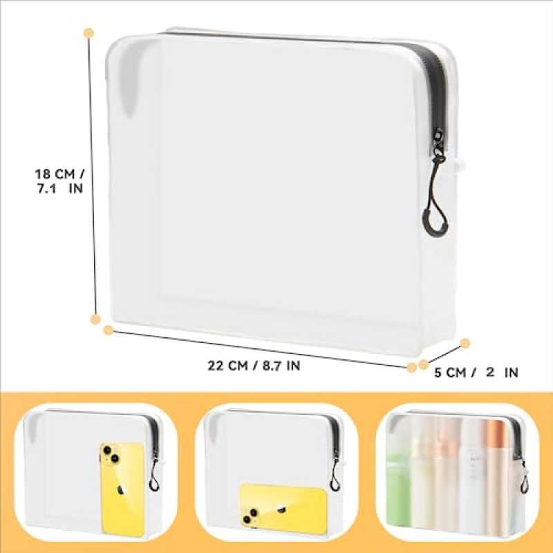 Qbily 3 팩 남성 여성용 슈퍼 소프트 클리어 지퍼 세면 용품 가방, TSA 승인 여행 메이크업 화장품 가방, 방수 누출 방지 BPA 무료 대용량 세면 용품 메이크업 화장품 가방