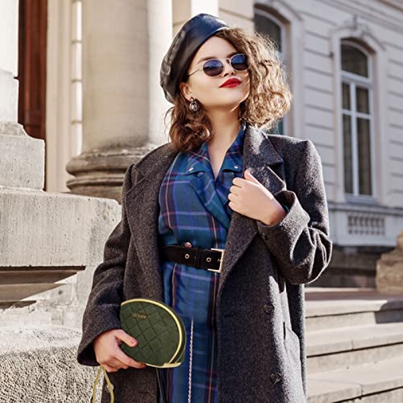 Sluxa 여성용 메이크업 가방, 레트로 스웨이드 패브릭 메이크업 가방, 여행용 쉘 화장품 가방, 패션 소형 지갑용 메이크업 가방.…