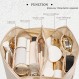 YOMOSPACE 여행용 메이크업 가방, 대용량 화장품 가방, 플랫 메이크업 가방 정리함, 방수 가죽 세면도구 가방, 휴대용 여성용 화장품 가방(화이트)