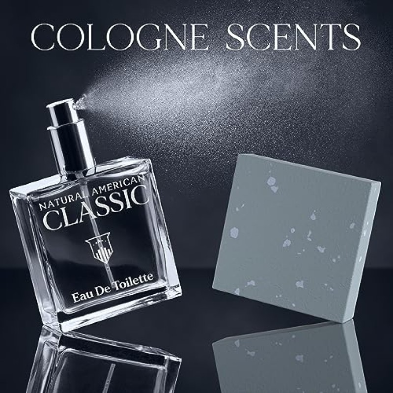 NATURAL AMERICAN CLASSIC 남성용 바 비누 – 남성용 코롱 향, 100% 천연, 에센셜 오일, 유기농 시어 버터, 유해한 화학 물질 없음 – (3팩) 남성용 비누 - 미국 수제 – 남성용 비누, 5온스