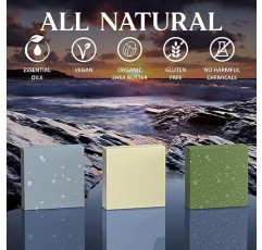 NATURAL AMERICAN CLASSIC 남성용 바 비누 – 남성용 코롱 향, 100% 천연, 에센셜 오일, 유기농 시어 버터, 유해한 화학 물질 없음 – (3팩) 남성용 비누 - 미국 수제 – 남성용 비누, 5온스