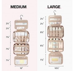 BAGSMART 세면용품 가방 TSA 승인 투명 화장품 가방 메이크업 가방, 풀 사이즈 세면용품용 여행용 메이크업 정리함 걸기, 미디엄 핑크