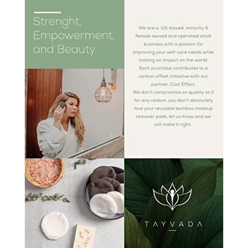 럭셔리 대나무 재사용 가능한 메이크업 리무버 패드, 미국 브랜드(14팩), 포켓이 있는 4겹 페이스 패드 - 재사용 가능한 대나무 페이스 패드 - 친환경 메이크업 리무버 패드 - 메쉬 워싱 백 포함(흰색)