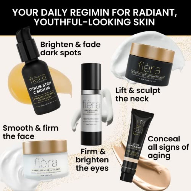 FIÈRA 바쿠치올 퍼밍 아이 크림 - 성숙한 피부를 위한 레티놀 대체제 - 항산화제 함유로 주름, 노화 방지, 과다 색소 침착 및 잡티 제거제 - 15 ML / 0.5 FL. 온스.