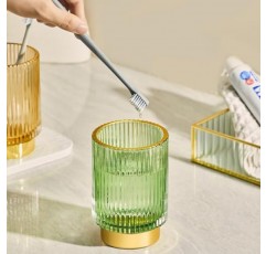 LEICURACE 메이크업 브러쉬 홀더 칫솔 홀더 크리스탈 메이크업 홀더 소형 메이크업 주최자 레트로 데스크탑 아이 라이너 눈썹 연필 보관