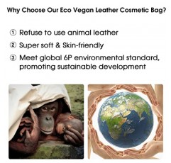 방황하는 자연 메이크업 가방, 여행 메이크업 주최자 에코 비건 가죽 여성용 화장품 브러쉬 가방 케이스, 블루