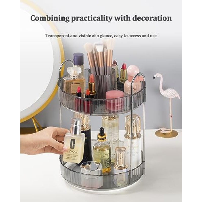 Argox 360 ° 회전식 메이크업 정리함, 욕실 카운터 정리함, 스킨 케어 정리함, 메이크업 정리함 및 보관함.