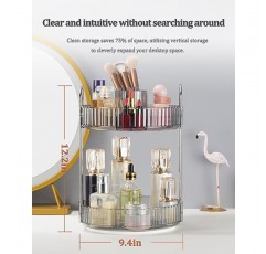 Argox 360 ° 회전식 메이크업 정리함, 욕실 카운터 정리함, 스킨 케어 정리함, 메이크업 정리함 및 보관함.