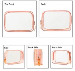 5팩 투명 플라스틱 지퍼가 달린 세면용품 운반용 파우치 TSA 승인 세면용품 가방 휴가, 욕실 및 정리용 휴대용 화장품 메이크업 가방