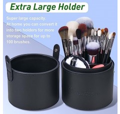 Bueart Design Pro 메이크업 아티스트 브러쉬 세트 34Pcs 진짜 천연 염소 머리 전문 라벨이 붙은 메이크업 브러쉬 세트(초대형 홀더 케이스 포함) 파운데이션 파우더 블러쉬 컨실러 블렌딩 아이섀도 컨투어 메이크업 브러쉬 세트