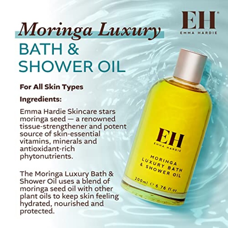 Emma Hardie 럭셔리 스파 스킨 케어 세트, 여행용 사이즈 클렌징 밤, 바디 오일, 바디 버터, 모링가, 아몬드 오일, 글리세린, 호호바 오일, 시어 버터, 포도씨 오일이 함유된 바디 선물 세트