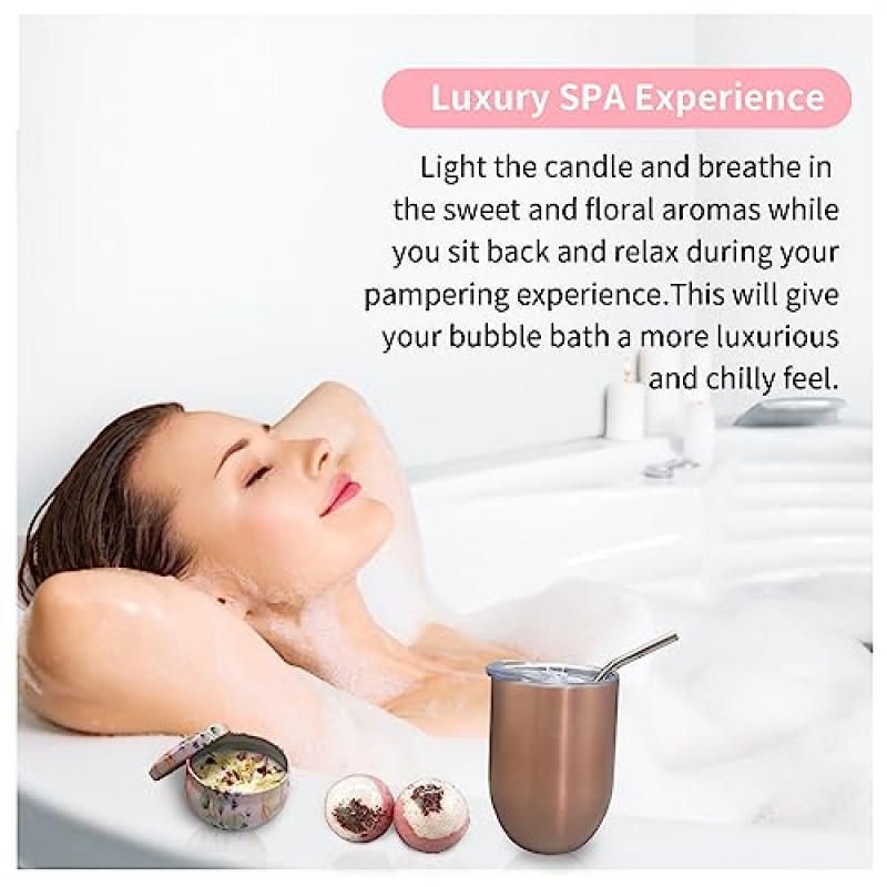 여성용 BEECO GIF2U 스파 선물 바구니, 엄마를 위한 럭셔리 셀프 케어 선물, 친구를 위한 선물, 편안한 상자 선물 아이디어 감사합니다. 20일, 30일, 40일, 50일, 60일 70일 75번째 생일, 여성 생일 선물 ID