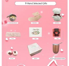 여성용 BEECO GIF2U 스파 선물 바구니, 엄마를 위한 럭셔리 셀프 케어 선물, 친구를 위한 선물, 편안한 상자 선물 아이디어 감사합니다. 20일, 30일, 40일, 50일, 60일 70일 75번째 생일, 여성 생일 선물 ID