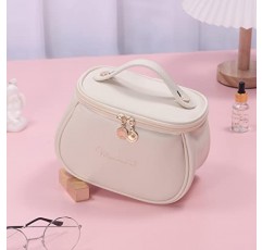 LuxMall 귀여운 메이크업 가방 여성용 여행용 화장품 가방 주최자 여성용 대용량 메이크업 세면 용품 가방, 베이지 중형 소형
