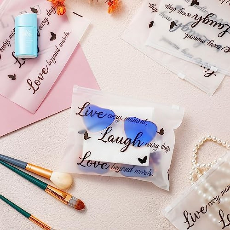 100 Pcs 여자를위한 영감 선물 여자 여행 치어 리더 메이크업 가방 대량 사랑 따옴표 지퍼가 달린 화장품 가방 감사합니다 간호사 교사 친구를위한 격려 생일 선물 가방 (미니멀리스트)