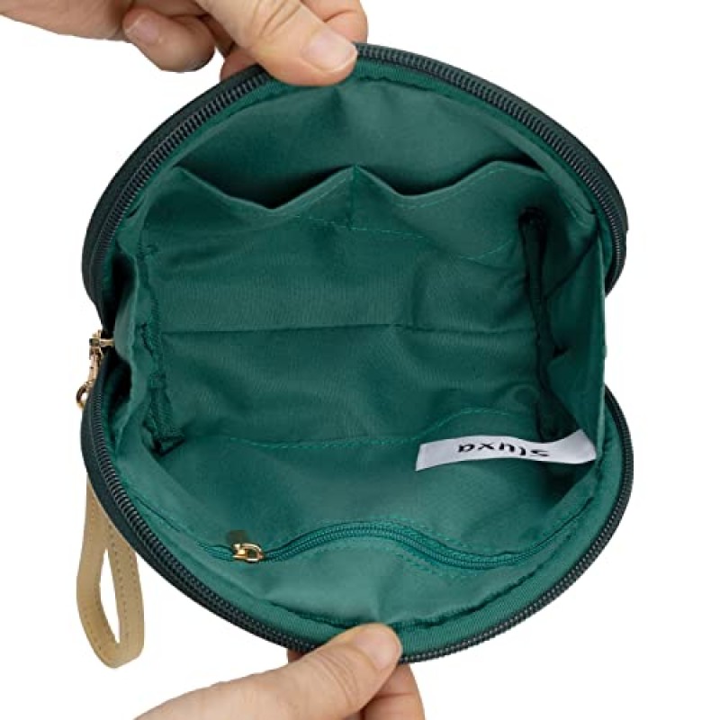 Sluxa 여행용 메이크업 정리함, 패션 그린 메이크업 가방, 여행용 화장품 가방, 패션 중형 지갑용 메이크업 가방.…