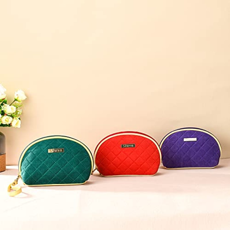 Sluxa 여행용 메이크업 정리함, 패션 그린 메이크업 가방, 여행용 화장품 가방, 패션 중형 지갑용 메이크업 가방.…