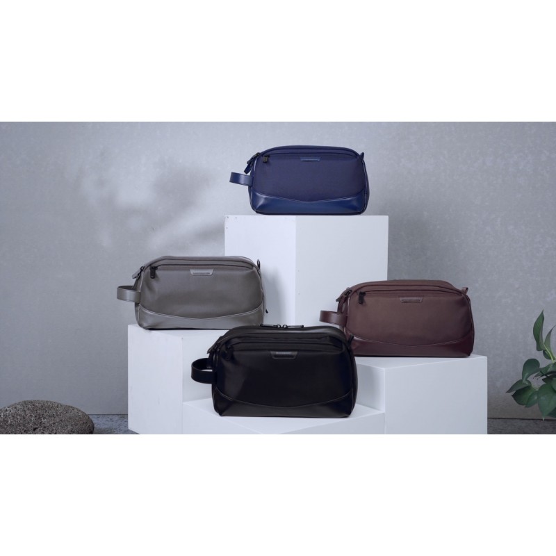 BAGSMART 남성용 세면도구 가방, 대형 여행용 세면도구 정리함, Dopp 키트 세면도구 액세서리용 방수 면도 가방 - 블랙