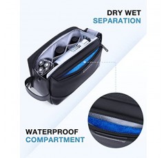 BAGSMART 남성용 세면도구 가방, 대형 여행용 세면도구 정리함, Dopp 키트 세면도구 액세서리용 방수 면도 가방 - 블랙