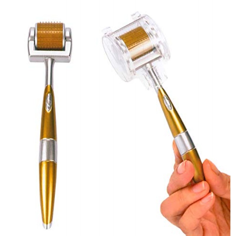 ZGTS 더마 롤러 마이크로 니들 - 0.25MM 192 니들 티타늄 럭셔리 롤러 - 스킨 케어용 핸드메이드로 FDA 승인 -